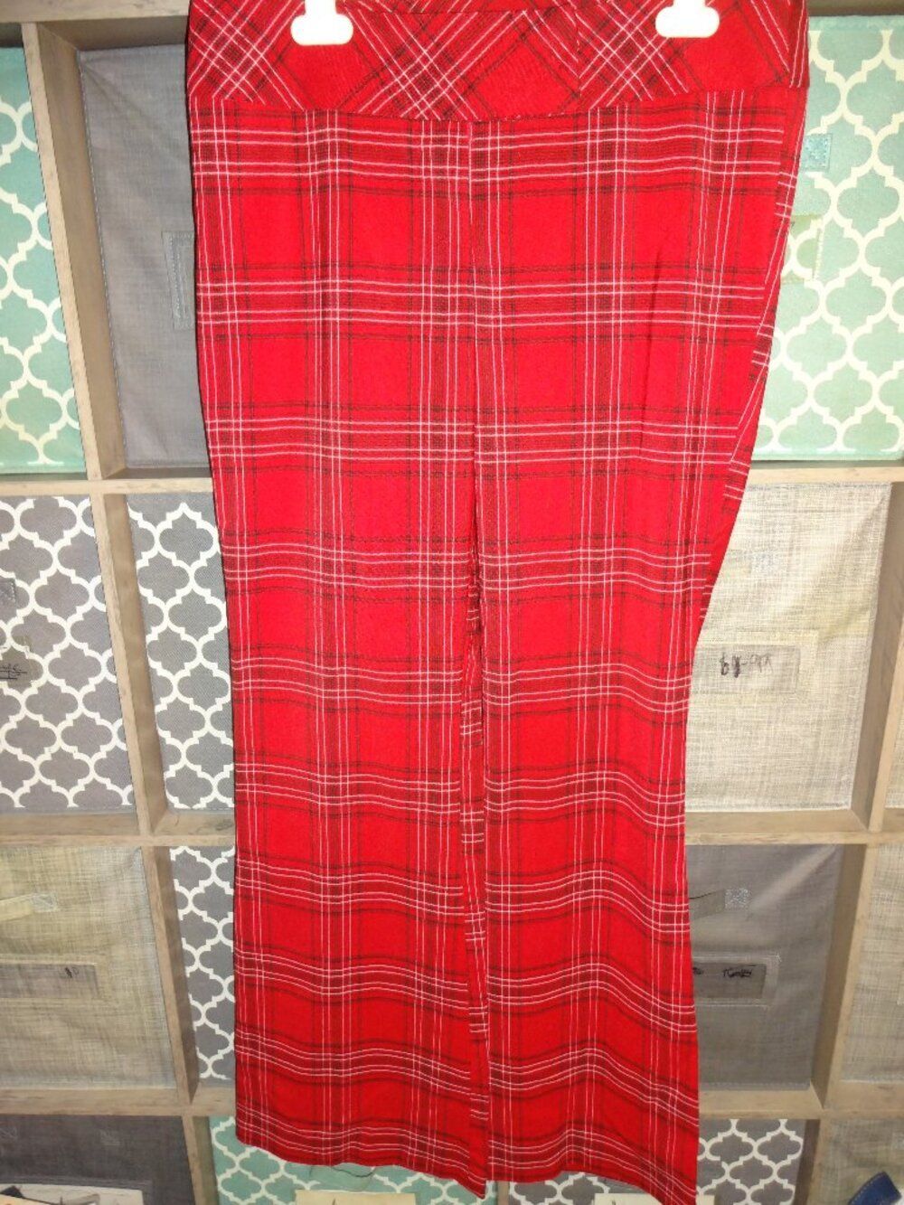 Tracy Evans Limited Red Vintage Plaid Flare Pants Size 9 | Retro Professional
